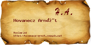 Hovanecz Arnót névjegykártya